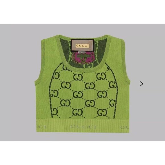 Gucci Florecent Love Parade Crop Top L 💚 - Picture 1 of 1